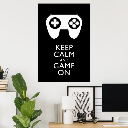 BEHALT CALM AND GAME ON - Game Pad Poster (Heimbüro)