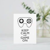 BEHALT CALM AND GAME ON - Game Pad Postkarte (Stehend Vorderseite)