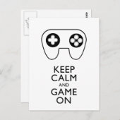 BEHALT CALM AND GAME ON - Game Pad Postkarte (Vorne/Hinten)