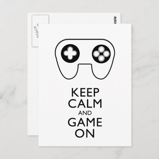 BEHALT CALM AND GAME ON - Game Pad Postkarte (Vorne/Hinten)