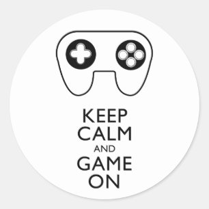 BEHALT CALM AND GAME ON - Game Pad Runder Aufkleber
