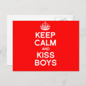 BEHALT CALM AND KISS BOYS POSTKARTE (Vorne/Hinten)