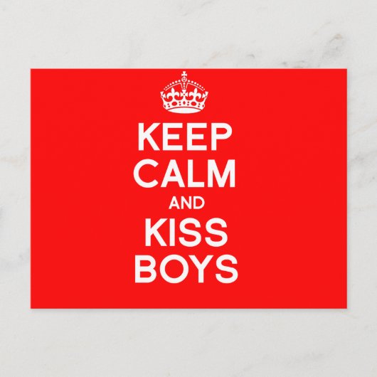 BEHALT CALM AND KISS BOYS POSTKARTE (Vorderseite)
