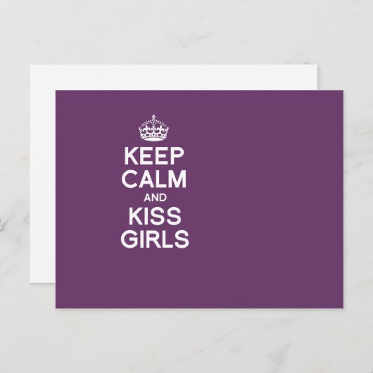 BEHALT CALM AND KISS MÄDCHEN POSTKARTE (Vorne/Hinten)