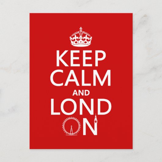 Behalt Calm and Lond On (London) Postkarte (Vorderseite)