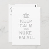 Behalt Calm and Nuke Em All - Diktator War Funny Postkarte (Vorne/Hinten)