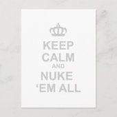 Behalt Calm and Nuke Em All - Diktator War Funny Postkarte (Vorderseite)
