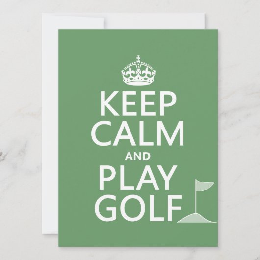 Behalt Calm and Play Golf - alle Farben Einladung (Vorderseite)