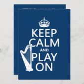 Behalt Calm and Play On (Harfe) (beliebige Farbe) Einladung (Vorne/Hinten)