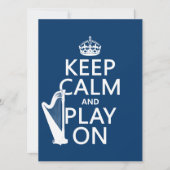Behalt Calm and Play On (Harfe) (beliebige Farbe) Einladung (Vorderseite)