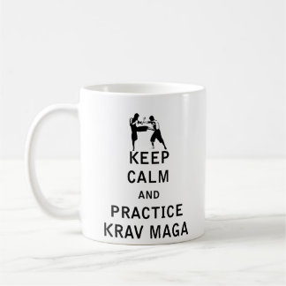 Behalt Calm and Practice Krav Maga - Israel IDF Kaffeetasse