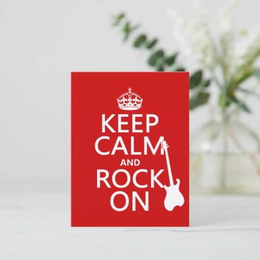 Behalt Calm and Rock On (Gitarre) (beliebige Farbe Postkarte (Stehend Vorderseite)
