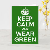 BEHALT CALM AND WEAR GREEN for St Pats Day Karte (Gelbe Blume)