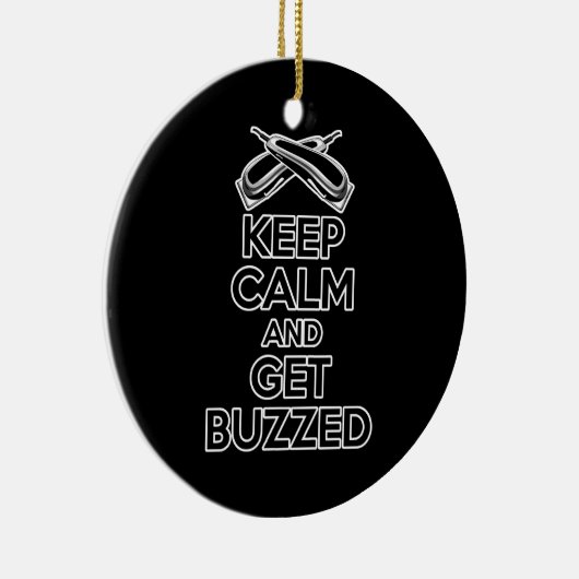 Behalt Calm: Barber Spaß Keramik Ornament (Rechts)