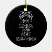 Behalt Calm: Barber Spaß Keramik Ornament (Vorne)
