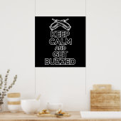 Behalt Calm: Barber Spaß Poster (Küche)