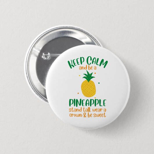Behalt Calm & Be a Ananas Summer Button (Vorne & Hinten)