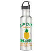 Behalt Calm & Be a Ananas Summer Edelstahlflasche (Vorderseite)