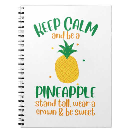 Behalt Calm & Be a Ananas Summer Notizblock (Vorderseite)