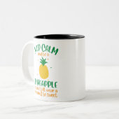Behalt Calm & Be a Ananas Summer Zweifarbige Tasse (Vorderseite Links)