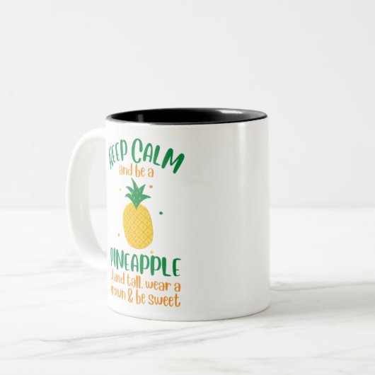 Behalt Calm & Be a Ananas Summer Zweifarbige Tasse (Vorderseite Links)