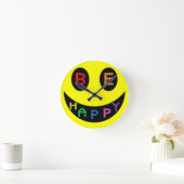 Behalt Calm Be Happy Destiny Runde Wanduhr (Zuhause)