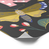 Behalt Calm be kind Folk Art Blume Poster (Ecke)