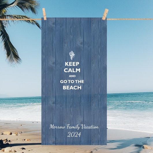 Behalt Calm Beach Muschel Blue Wood Name Beach Han Strandtuch