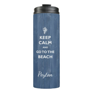Behalt Calm Beach Muschel Blue Wood Name Therm Tum Thermosbecher