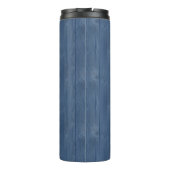 Behalt Calm Beach Muschel Blue Wood Name Therm Tum Thermosbecher (Rückseite)