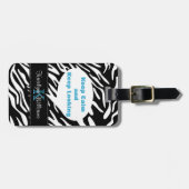 Behalt Calm Behalte Zebra Print Luggage Tag Gepäckanhänger (Vorderseite horizontal)
