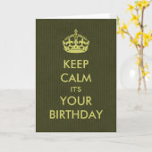 Behalt Calm Birthday Card Deep Olive Kraft Papier Karte (Gelbe Blume)