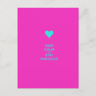 Behalt Calm & Bleibe Fabulous Postkarte