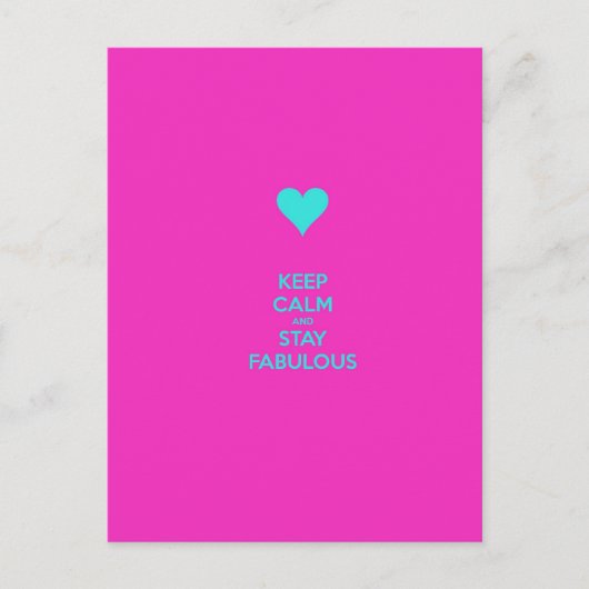 Behalt Calm & Bleibe Fabulous Postkarte (Vorderseite)