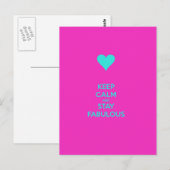 Behalt Calm & Bleibe Fabulous Postkarte (Vorne/Hinten)
