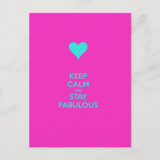 Behalt Calm & Bleibe Fabulous Postkarte (Vorderseite)