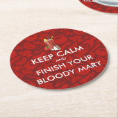 Behalt Calm - Bloody Mary Runder Pappuntersetzer (Angewinkelt)