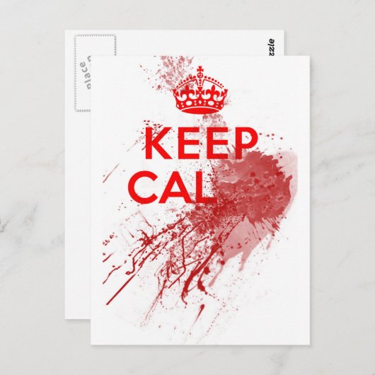 Behalt Calm Bloody Zombie Postkarte (Vorne/Hinten)