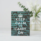 Behalt Calm Blue Brick Grunge Postkarte (Stehend Vorderseite)