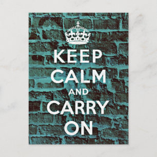 Behalt Calm Blue Brick Grunge Postkarte