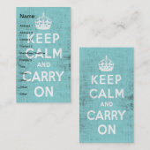Behalt Calm Blue Grunge Leinwand Digitale Kunst Visitenkarte (Vorne/Hinten)