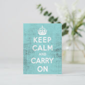 Behalt Calm Blue Grunge Leinwand Postkarte (Stehend Vorderseite)