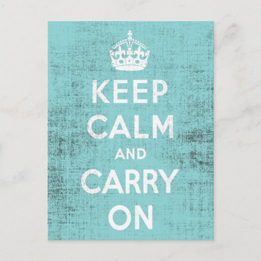 Behalt Calm Blue Grunge Leinwand Postkarte (Vorderseite)