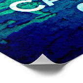 Behalt Calm Blue Peeled Grunge Poster (Ecke)