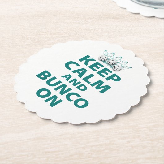 Behalt Calm Bunco auf Retro Funny Dice Blau Untersetzer (angewinkelt)