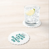 Behalt Calm Bunco auf Retro Funny Dice Blau Untersetzer (Vor Ort)