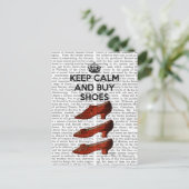 Behalt Calm Buy Shoes Postkarte (Stehend Vorderseite)