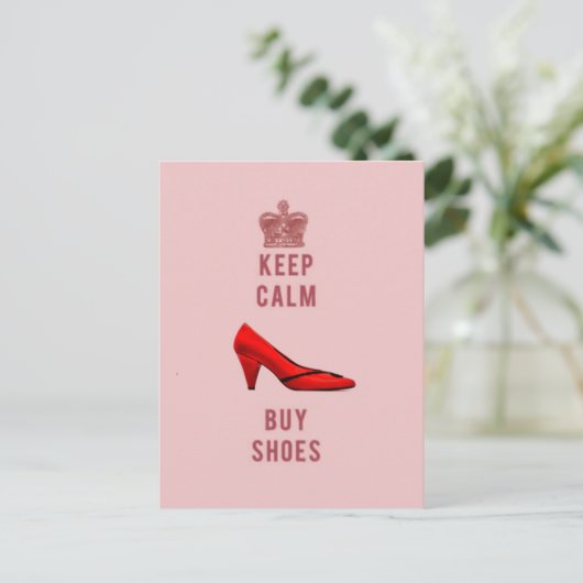Behalt Calm & Buy Shoes Postkarte (Stehend Vorderseite)