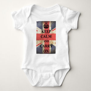 Behalt Calm Carry auf britischer Flagge Baby Strampler