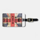 Behalt Calm Carry auf britischer Flagge Gepäckanhänger (Vorderseite horizontal)